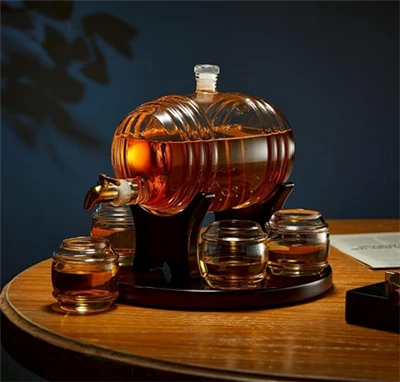An Bairille 1L Préimh-Rannóg Deochanna Gloine Múnlaithe Le ZGS Glass